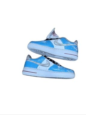 Nike Air force 1 Low —Customized- White & Sky Blue